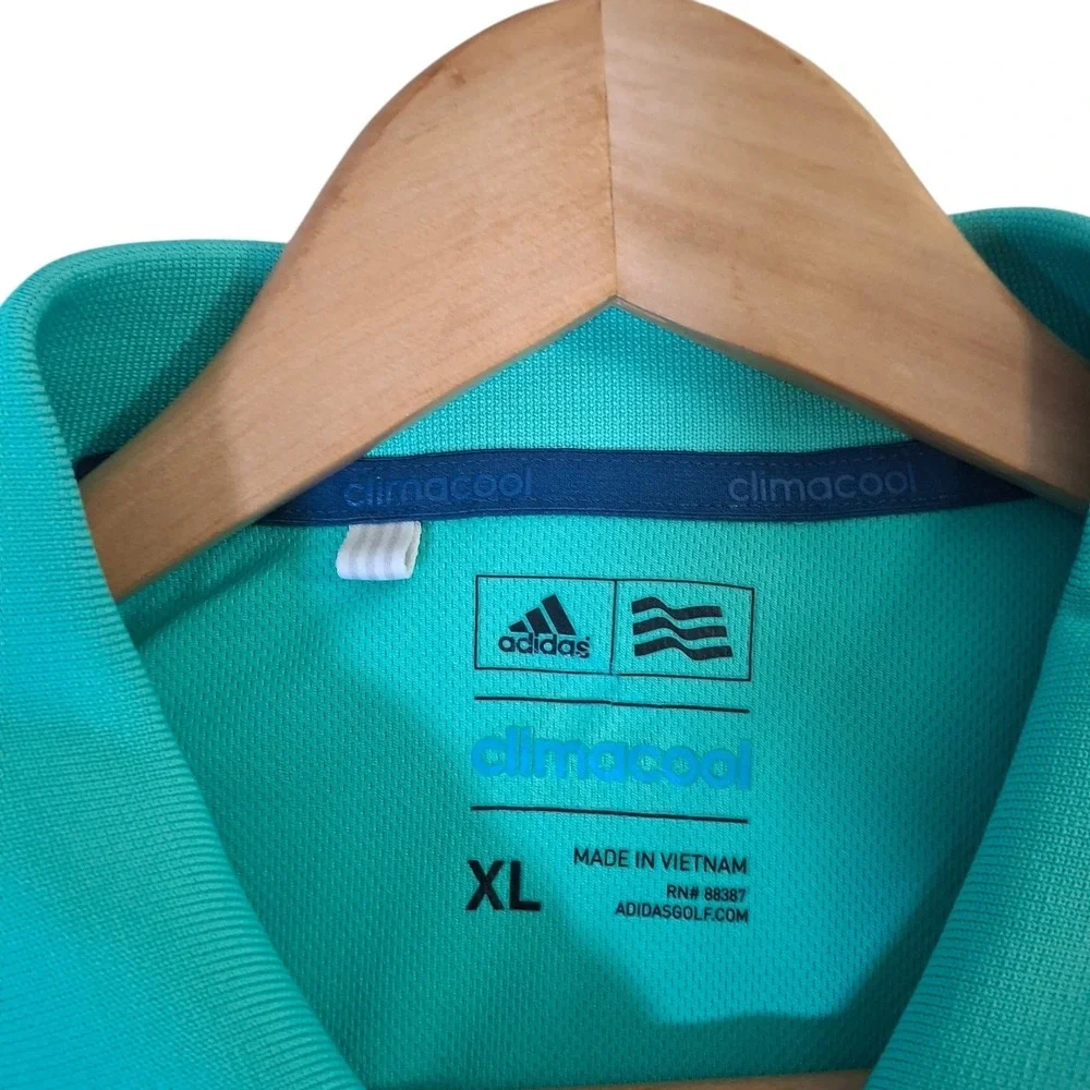Adidas Polo‎ Shirt Mens XL The Players TPC Sawgrass Climacool Golf Teal Green